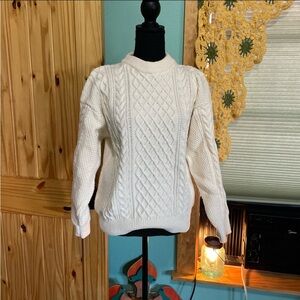 Classic White Cable Knit Sweater